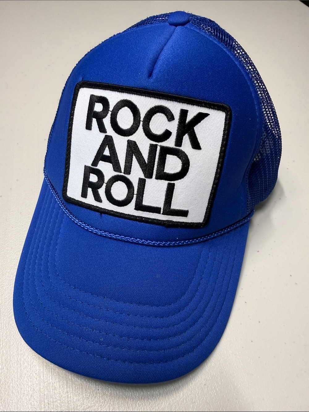 Aviator Nation Rock and Roll Trucker Hat Royal Blue OS